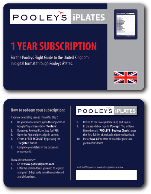 Pooleys UK  iPlates 1 Year Subscription Card