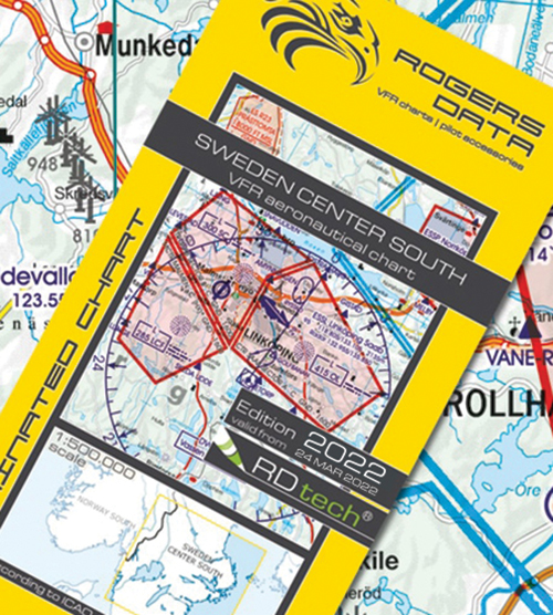 2022 Sweden Center South VFR Chart 1:500 000 - Rogersdata