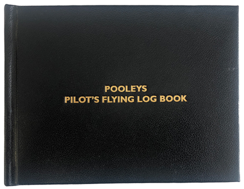 Pooleys Pilot Flying Log Book - Black Leather Cover
