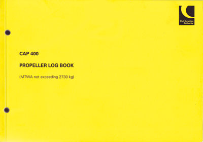 CAP 400 - Propeller Log Book (for aircraft not exceeding 2730 kg MTWA)