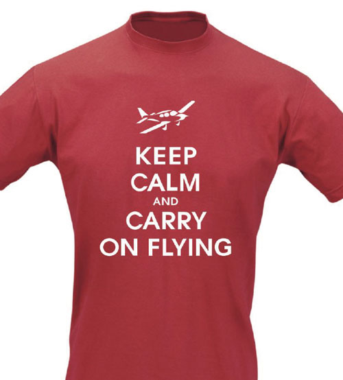 Slogan T-Shirt - KEEP CALM AND CARRY ON FLYING