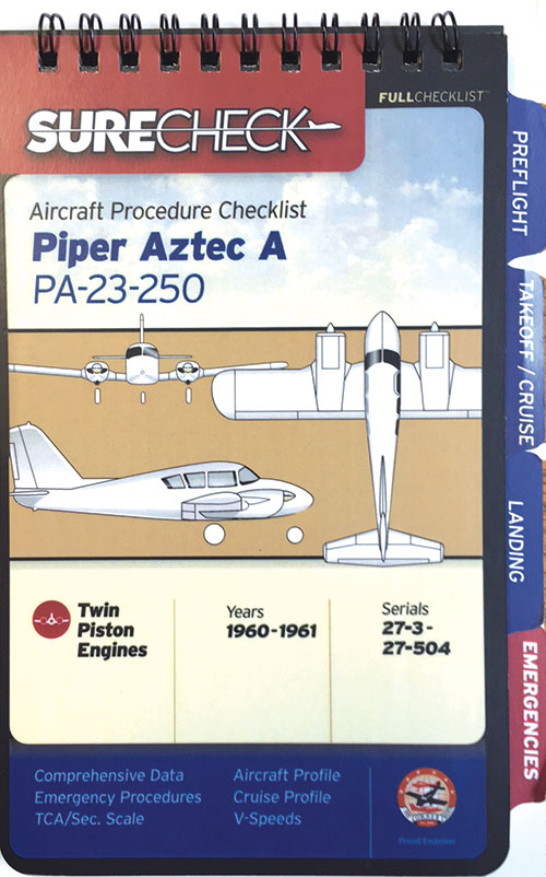 Aircraft Checklists Guides Piper Aztec A Pooleys Flying And Navigational Products And Accessories