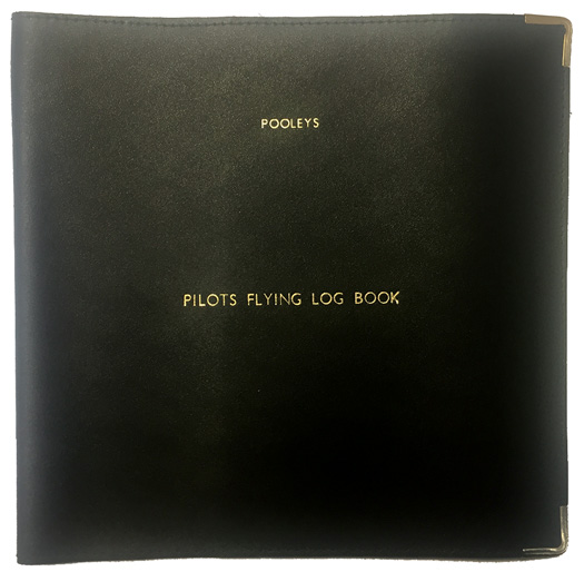 Pooleys Original Commercial Pilot's Log Book Cover – Black
